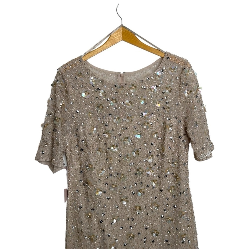 Anthropologie BHLDN Petaluma Flower Sequin Dress Adrianna Papell Plus Size 16 - Picture 8 of 15
